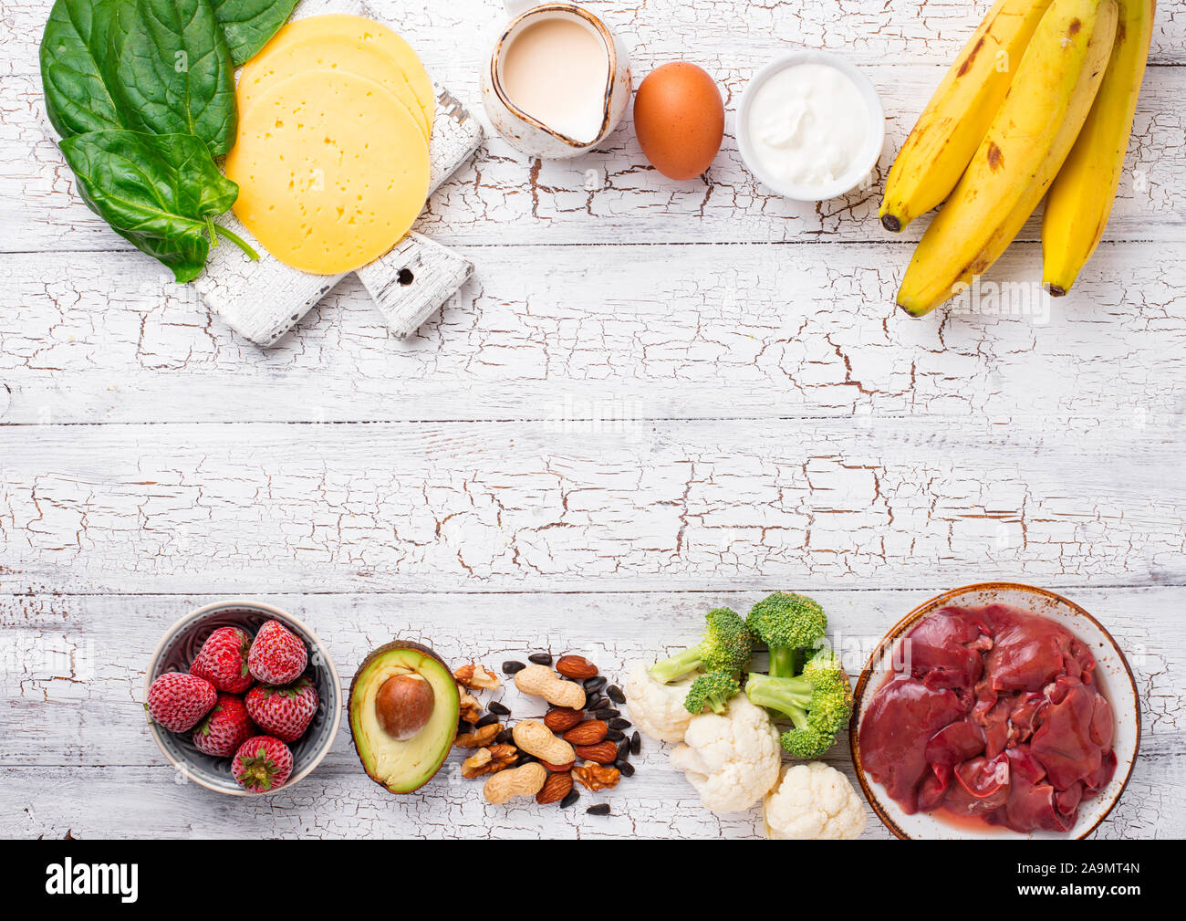 Natural sources of vitamin B7 biotin Stock Photo Alamy