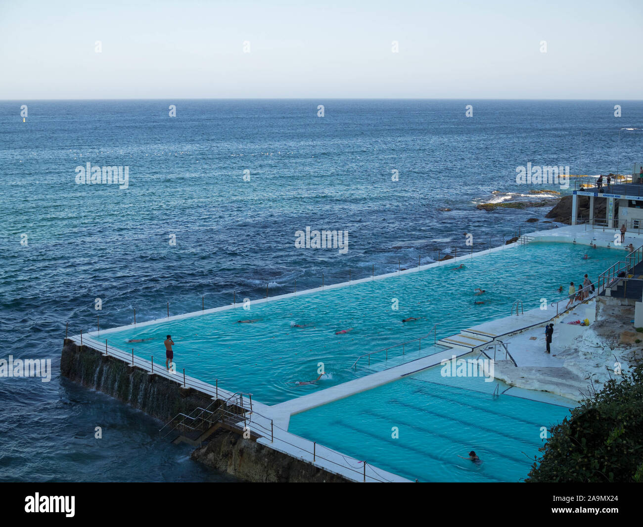 Icebergs Club Swimming Pool at the end of the day Stock Photo