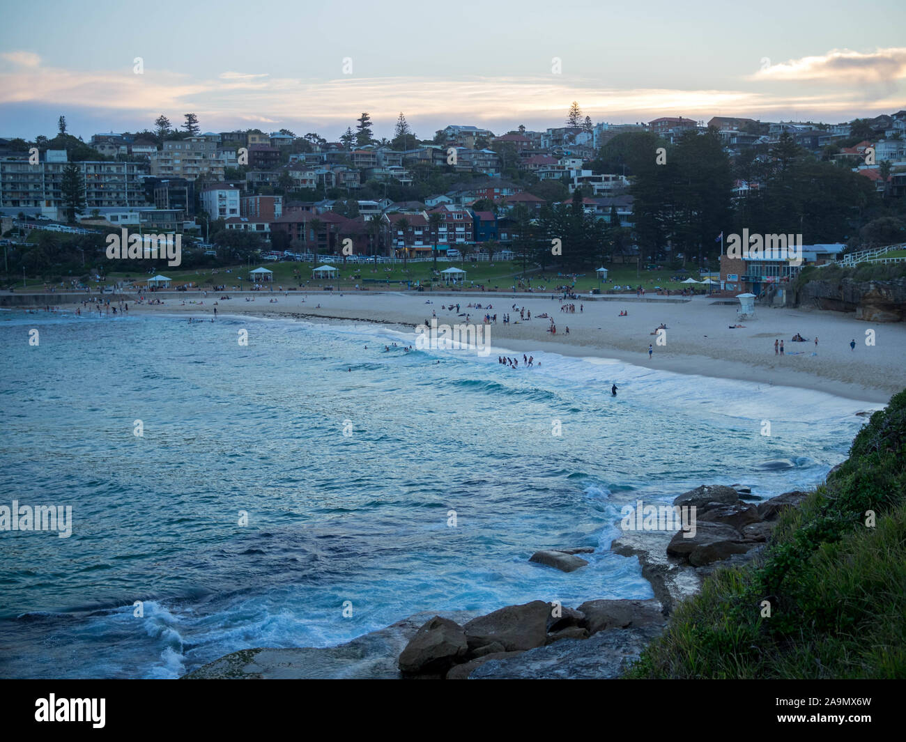 Bronte Beach at the end of the day Stock Photo