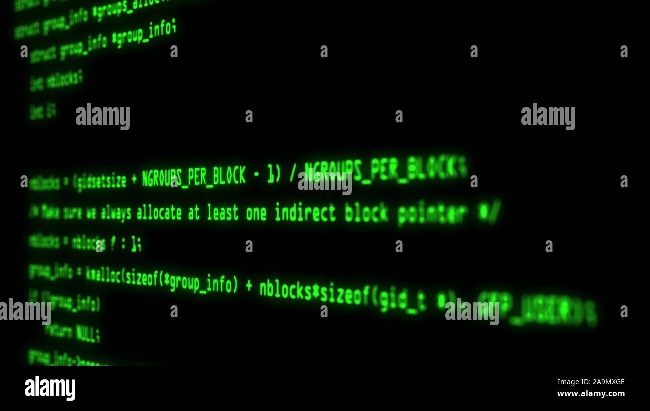 Computer Screen With Hacking Program Code Hacker Attack Detected