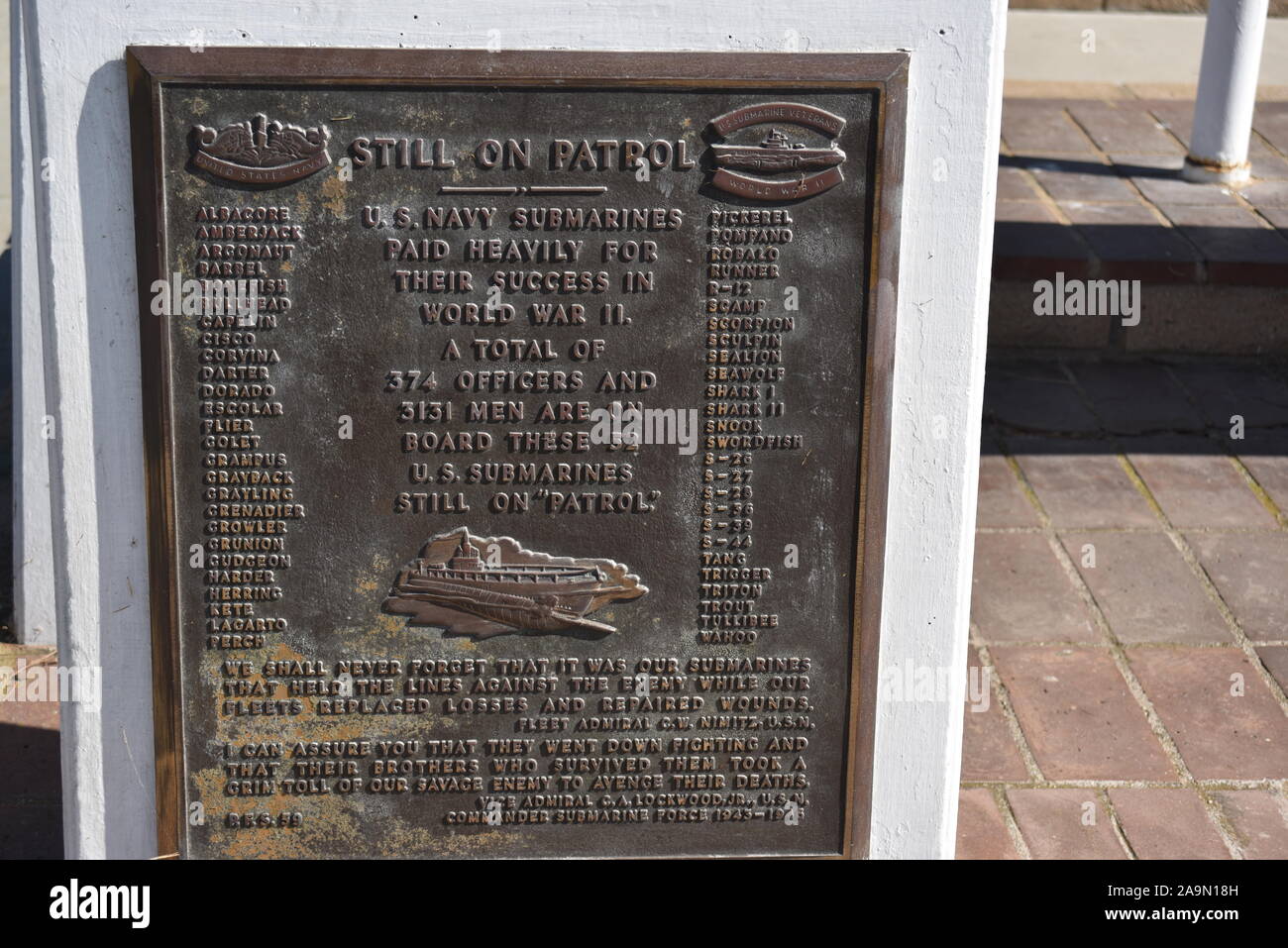 Seal Beach, CA., U.S.A. Oct. 19, 2019.WWII Submarine Memorial. 52