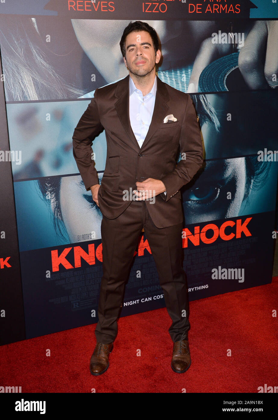 LOS ANGELES, CA - OCTOBER 7, 2015: Director Eli Roth at the Los Angeles premiere of his movie 'Knock Knock' at the TCL Chinese Theatre, Hollywood. © 2015 Paul Smith / Featureflash Stock Photo