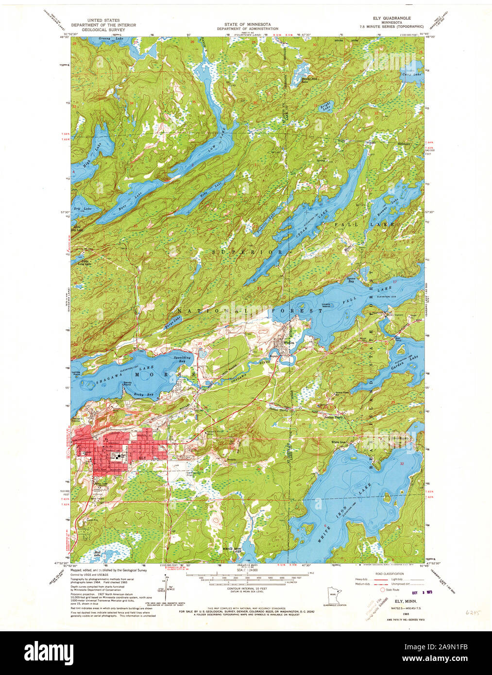 Map of ely minnesota hi-res stock photography and images - Alamy