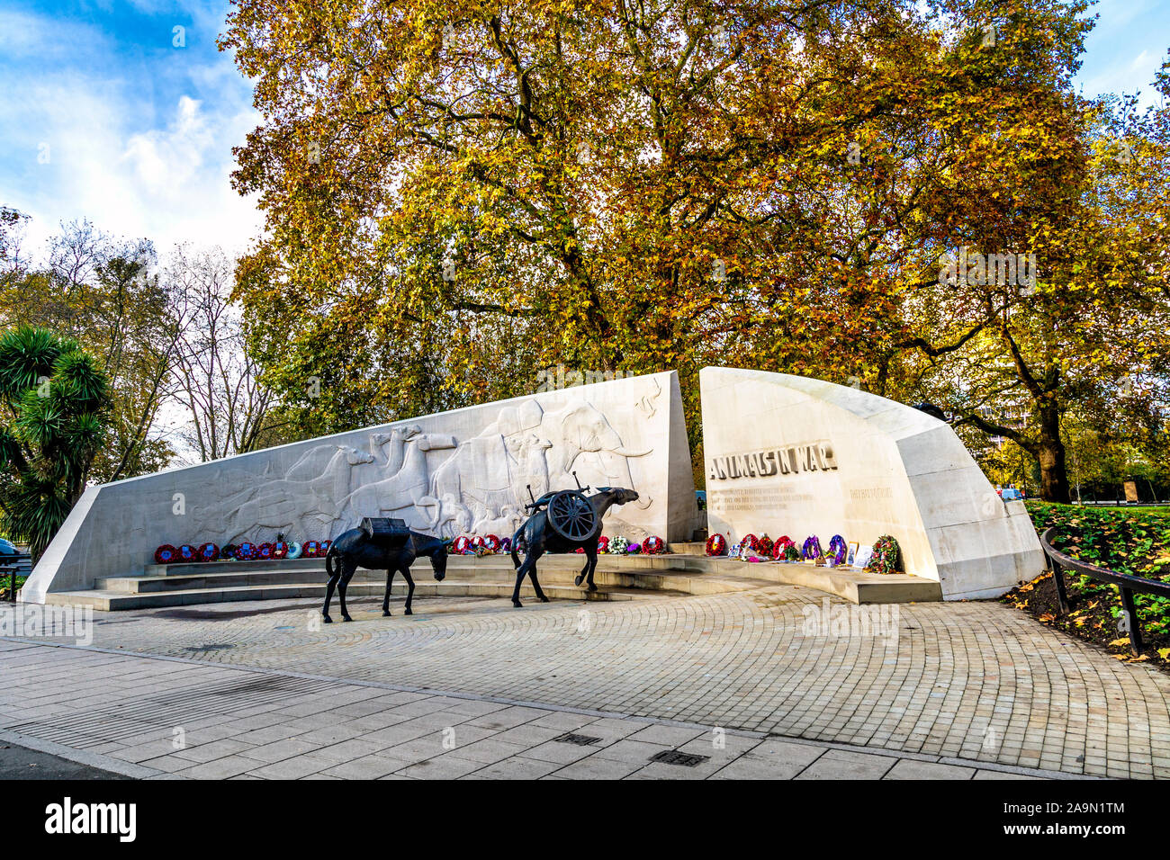 Animals in War monument, London, UK Stock Photo