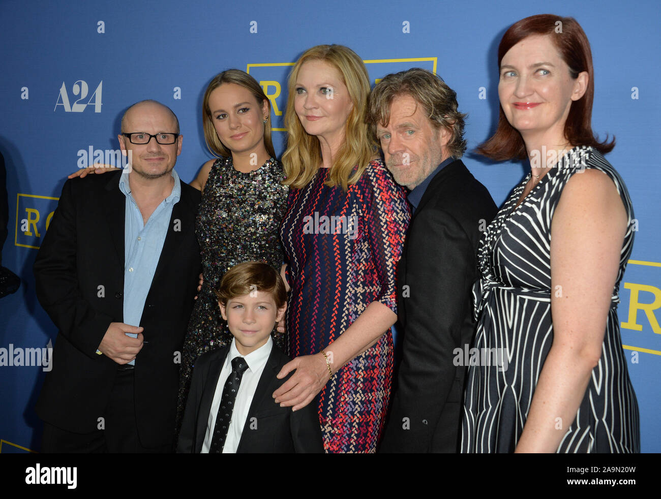 LOS ANGELES, CA. October 13, 2015: Actors William H. Macy, Brie Larson, Joan Allen & Jacob Tremblay & director Lenny Abrahmson & screenwriter Emma Donogue at the Los Angeles premiere of their movie 'Room' at the Pacific Design Centre, West Hollywood. © 2015: Paul Smith / Featureflash Stock Photo