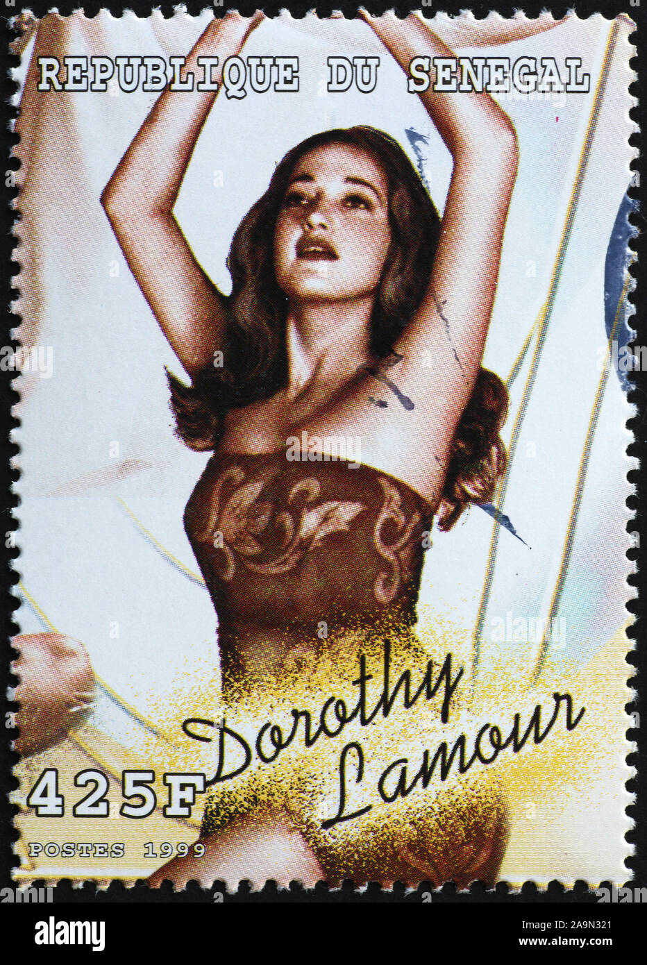 Dorothy Lamour on postage stamp Stock Photo