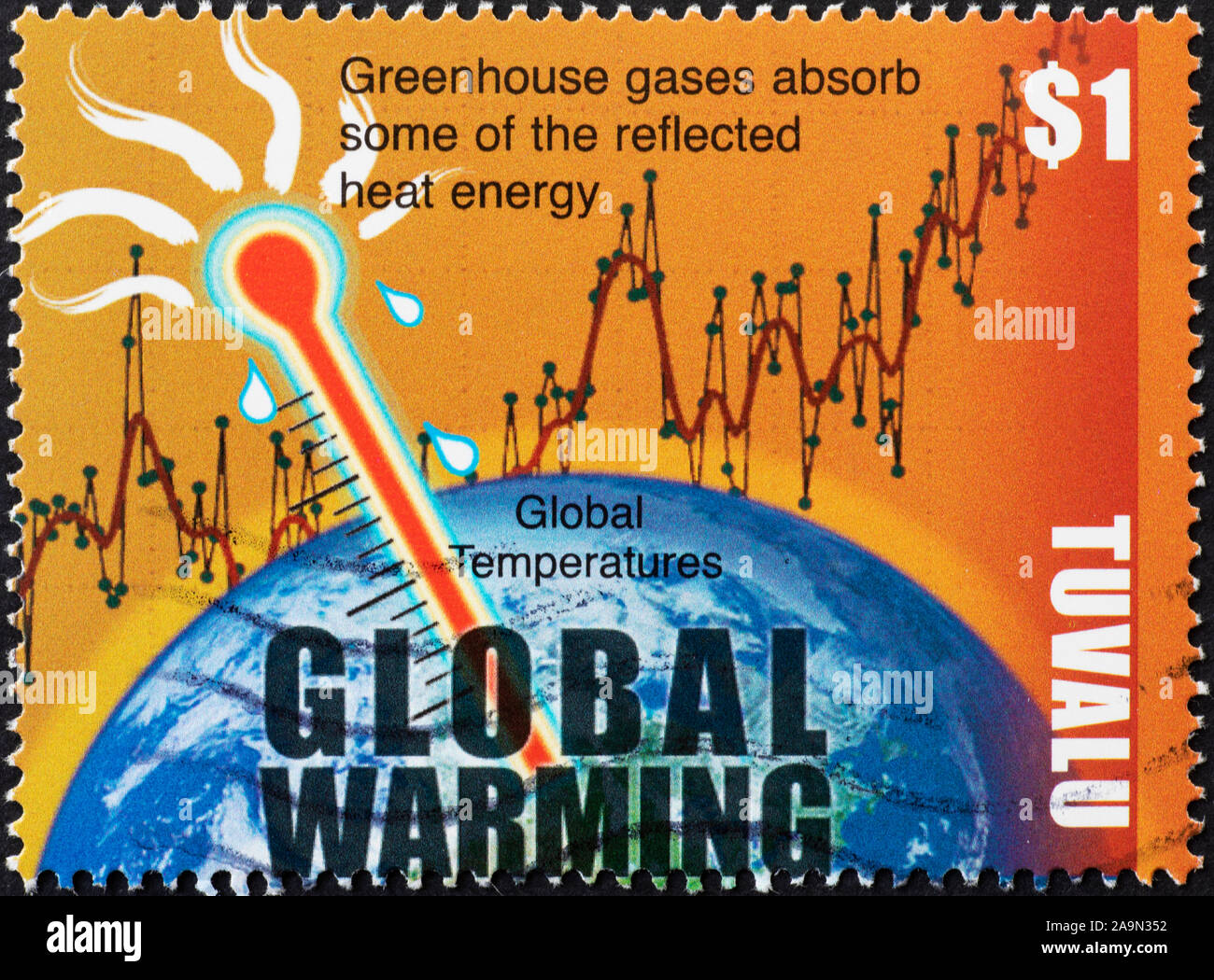 Exhortation to stop deforestation on postage stamp Stock Photo