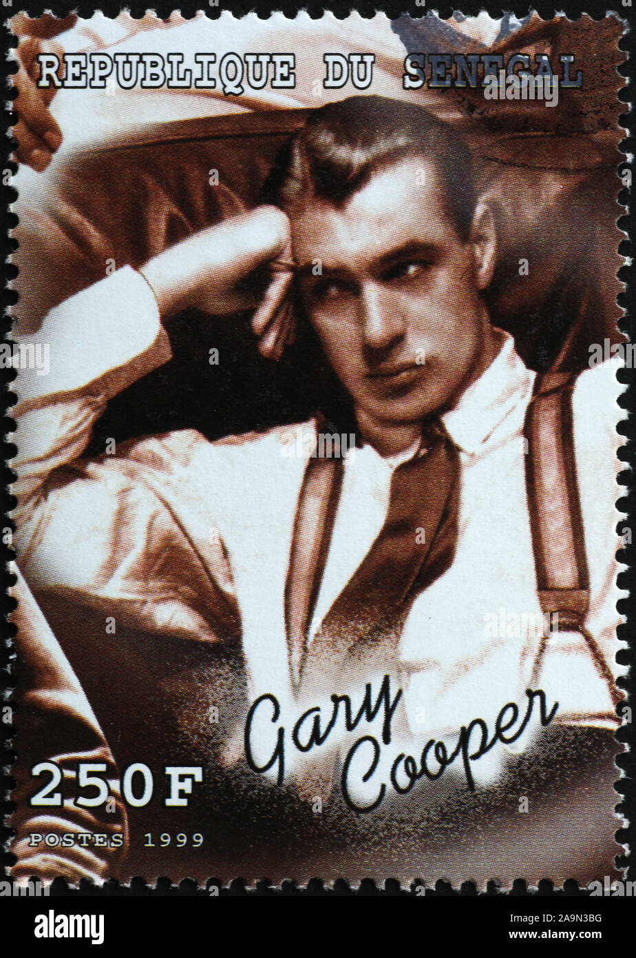 Gary Cooper on postage stamp Stock Photo Alamy