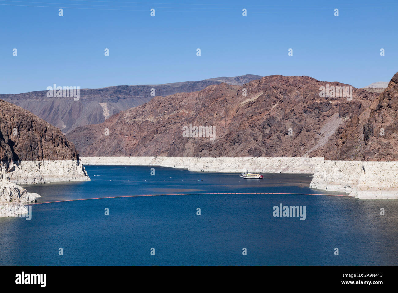 NEVADA, USA - May 21, 2012. Low water level during a period of drought at Lake Mead, Nevada and Arizona. Stock Photo