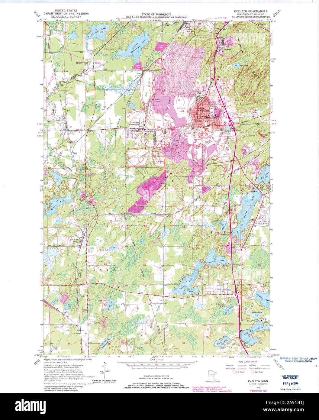Map of eveleth minnesota hires stock photography and images Alamy