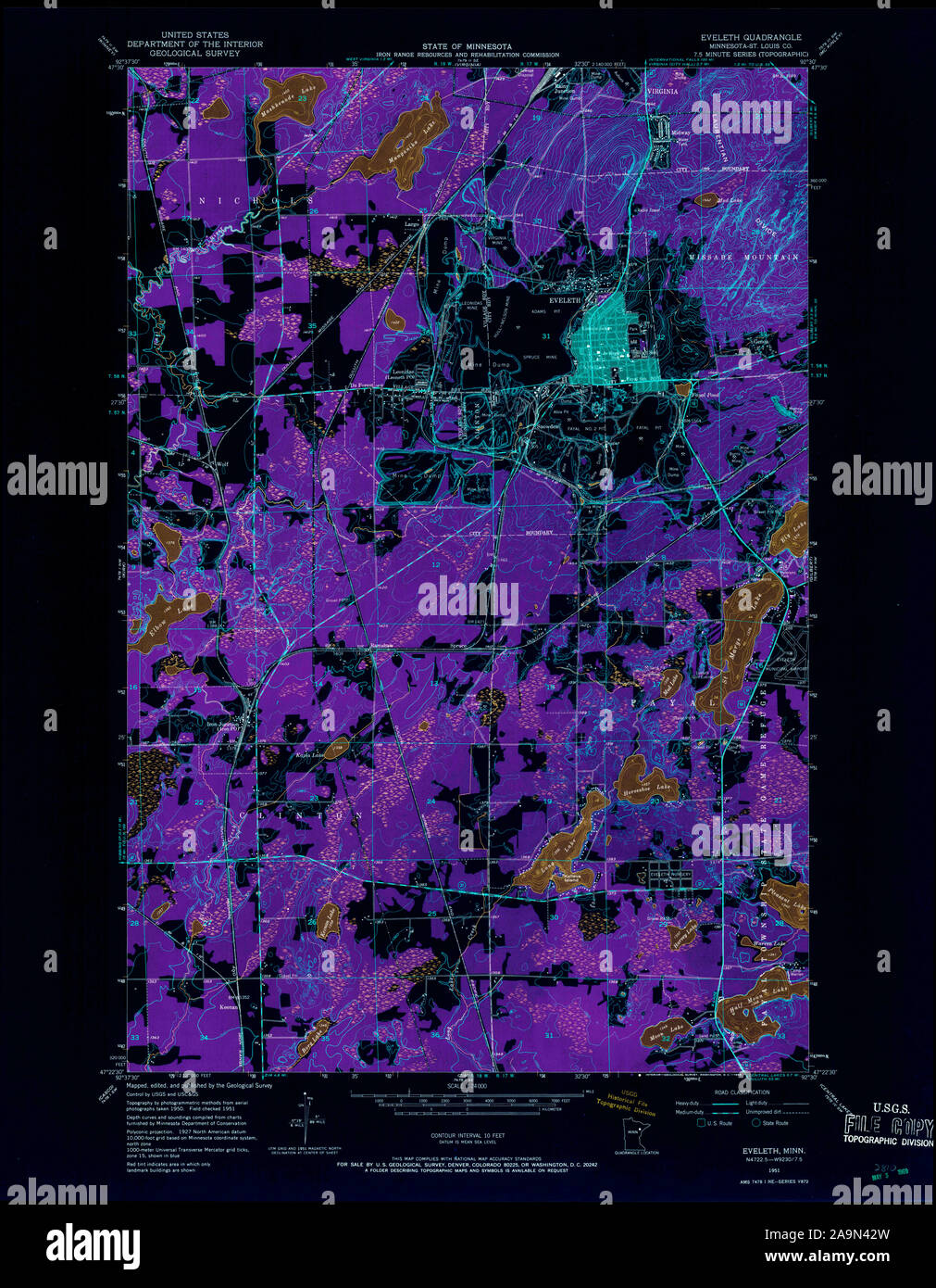 Map of eveleth minnesota hires stock photography and images Alamy