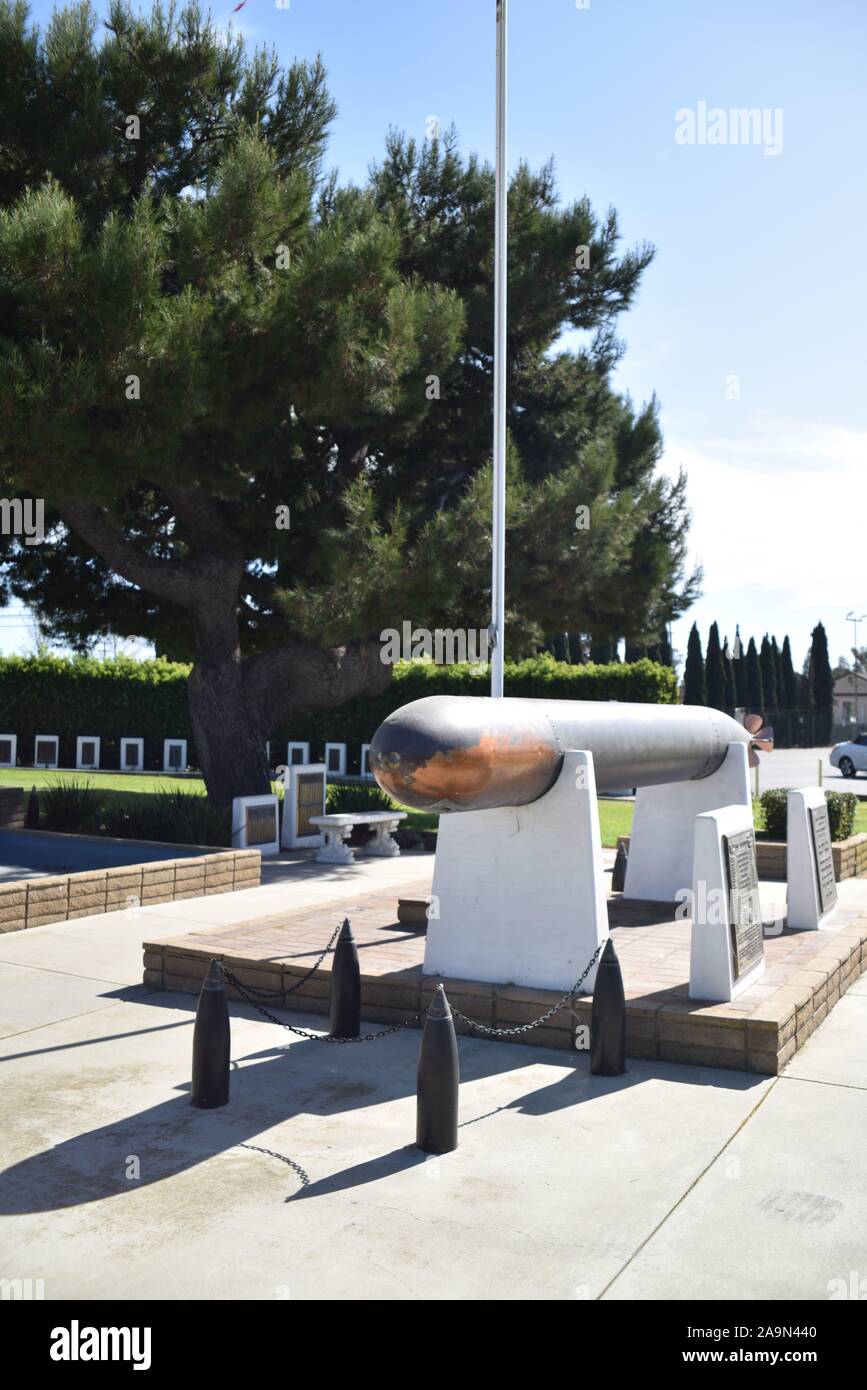 Seal Beach, CA., U.S.A. Oct. 19, 2019.WWII Submarine Memorial. 52-Submarines and 3505 personnel lost in WWII. Stock Photo