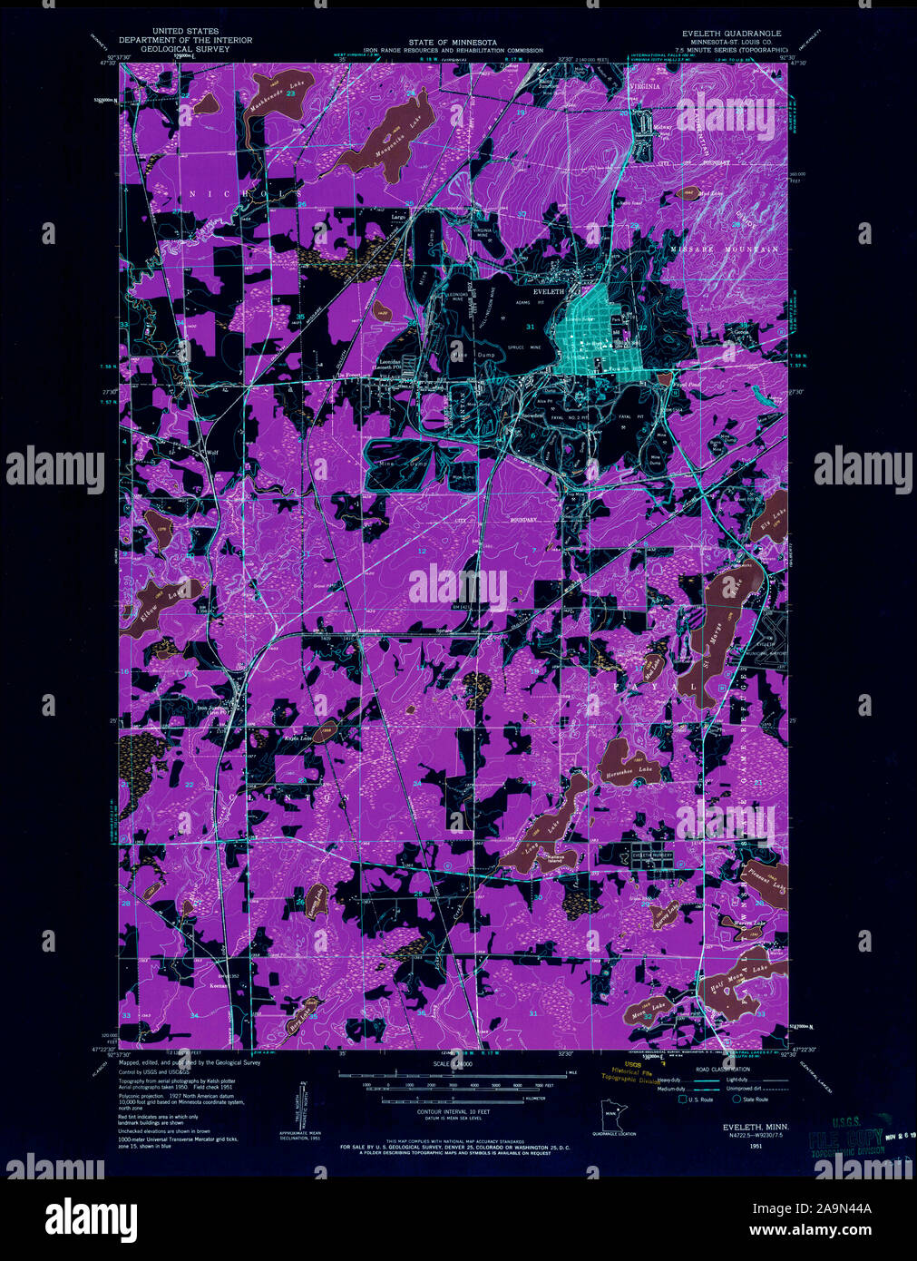 Map of eveleth minnesota hires stock photography and images Alamy