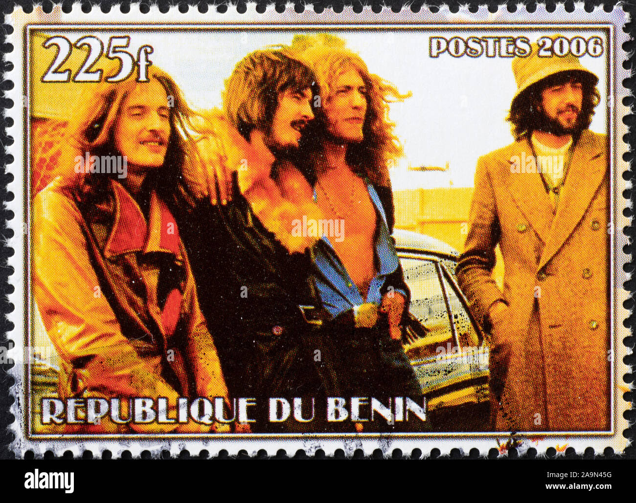 Picture of band Led Zeppelin on postage stamp Stock Photo