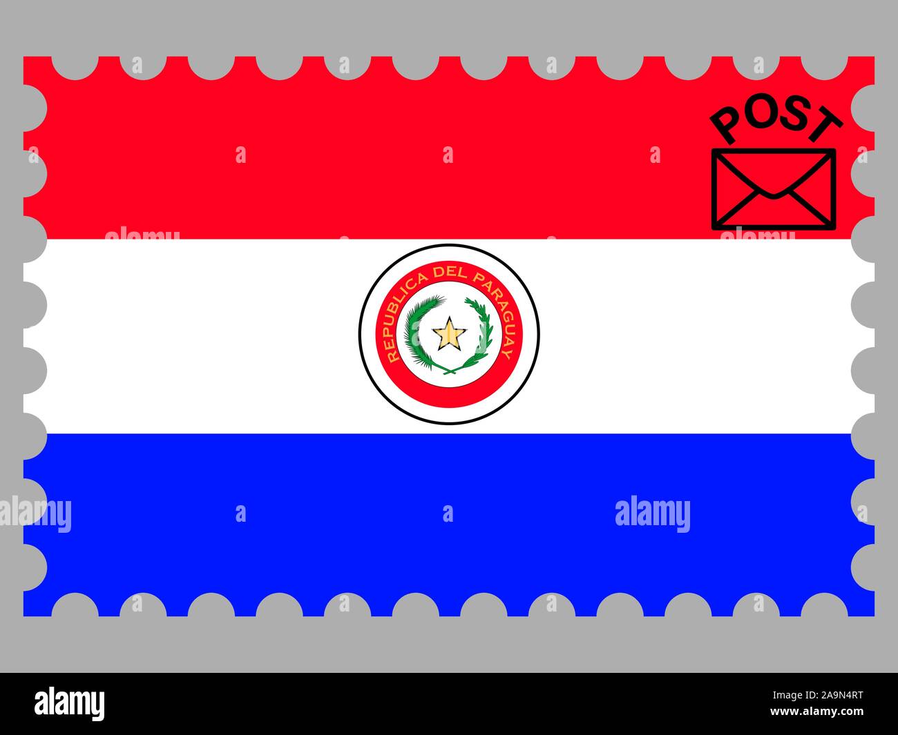 Beautiful national flag of Republic of Paraguay. original colors and proportion. Simply vector illustration eps10, from countries flag set. Stock Vector