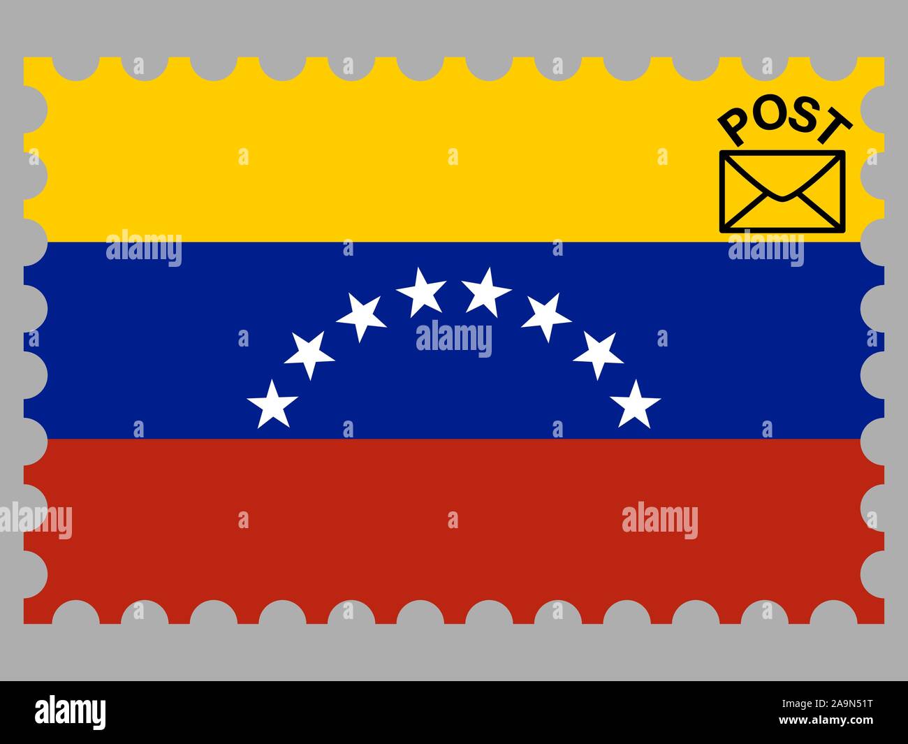 Beautiful national flag of Bolivarian Republic of Venezuela, original colors and proportion. Simply vector illustration eps10, from countries flag set Stock Vector