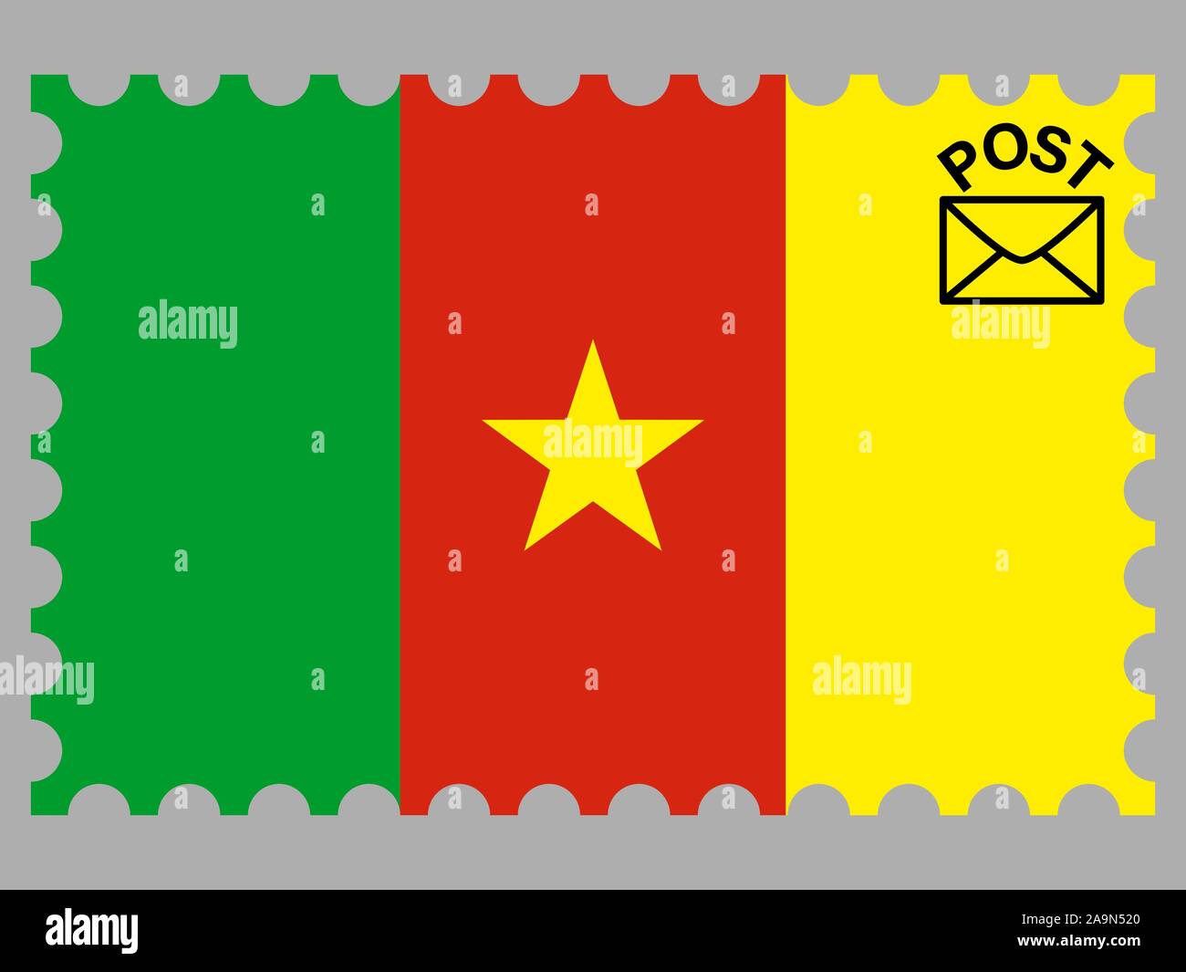 National flag of Republic of Cameroon. original colors and proportion. Simply vector illustration eps10, from countries flag set. Stock Vector