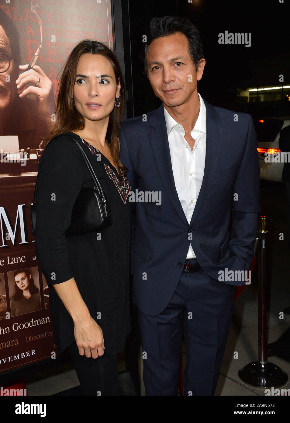 BEVERLY HILLS, CA - OCTOBER 27, 2015: Benjamin Bratt & wife Talisa Soto at the US premiere of 'Trumbo' at the Academy of Motion Picture Arts & Sciences © 2015 Paul Smith / Featureflash Stock Photo