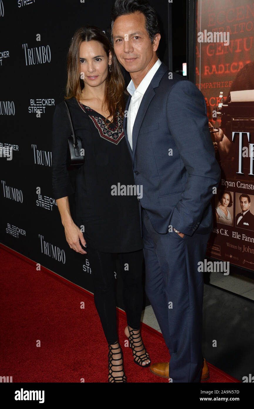 BEVERLY HILLS, CA - OCTOBER 27, 2015: Benjamin Bratt & wife Talisa Soto at the US premiere of 'Trumbo' at the Academy of Motion Picture Arts & Sciences © 2015 Paul Smith / Featureflash Stock Photo