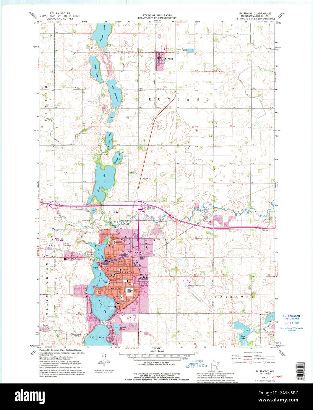 Map of fairmont minnesota hires stock photography and images Alamy