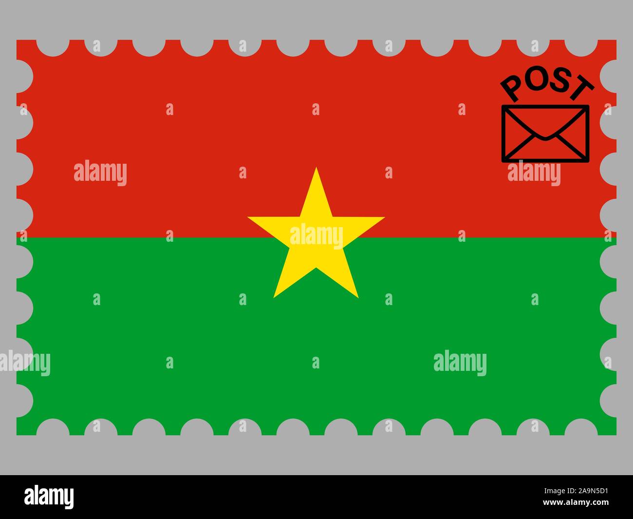 National flag of Burkina Faso. original colors and proportion. Simply vector illustration eps10, from countries flag set. Stock Vector