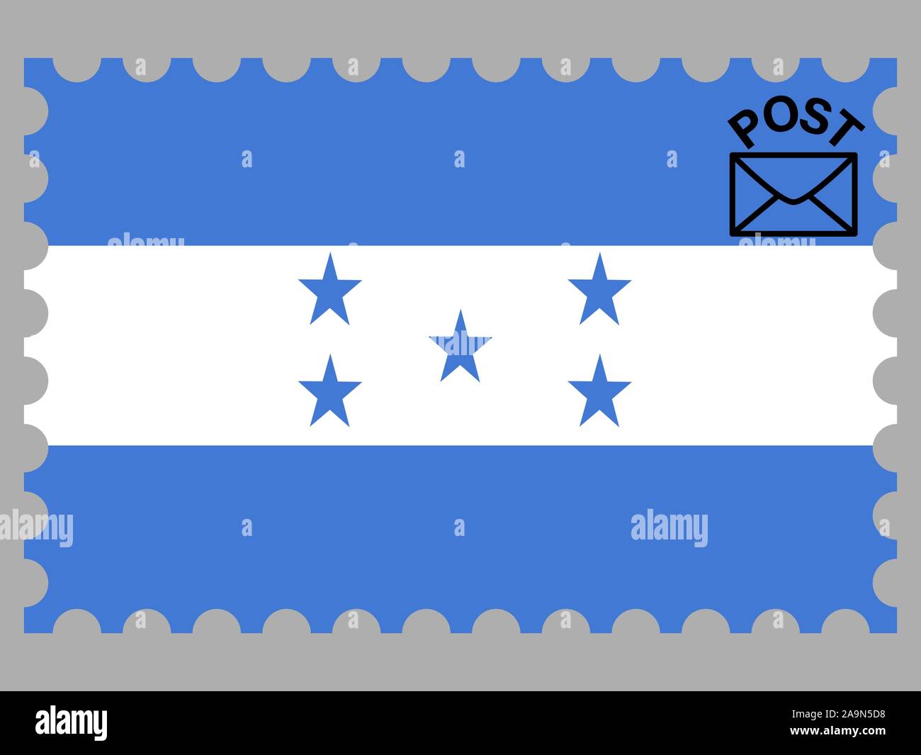 National flag of Republic of Honduras. original colors and proportion. Simply vector illustration, from countries flag set. Stock Vector