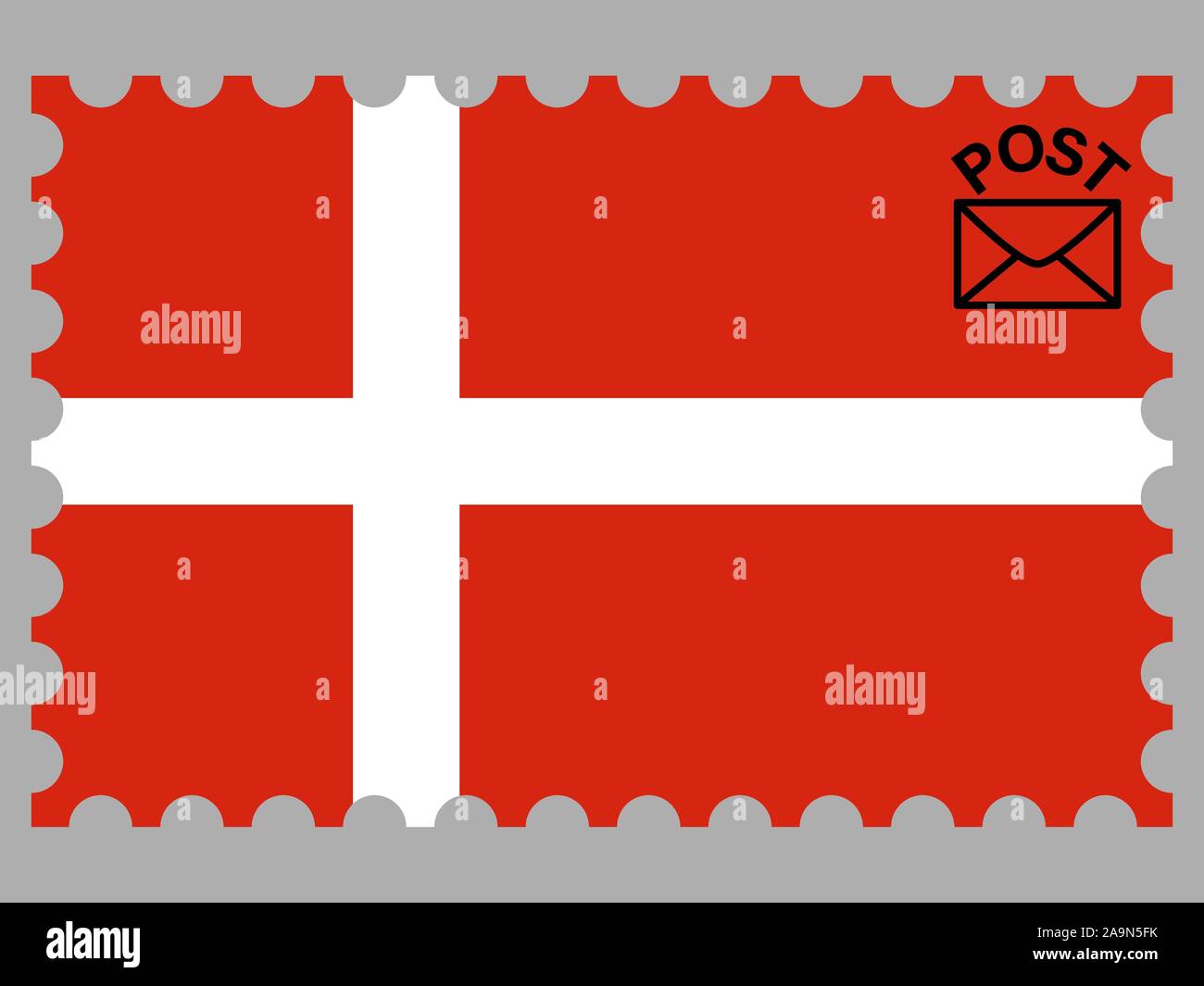 National flag of Kingdom of Denmark . original colors and proportion. Simply vector illustration, from countries flag set. Stock Vector
