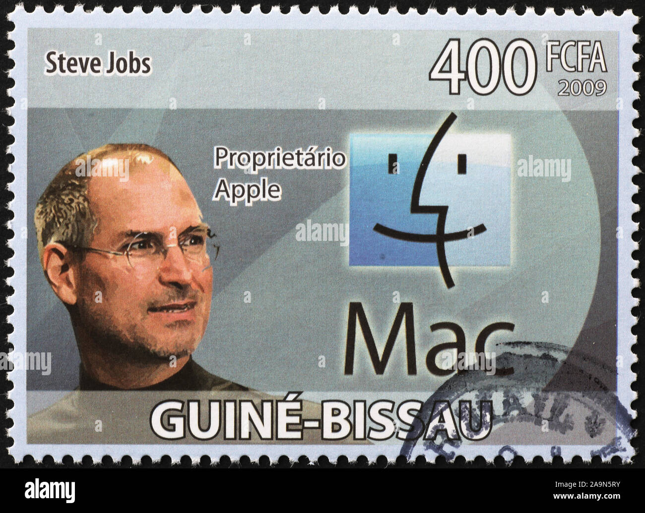 Steve Jobs portrait on postage stamp Stock Photo