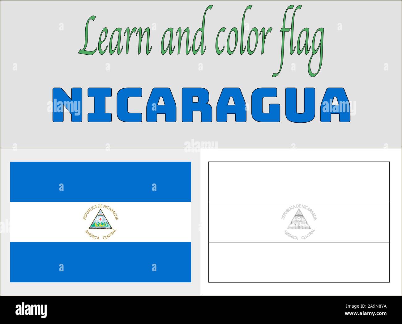 National flag Coloring Book pages for Education and learning. original ...