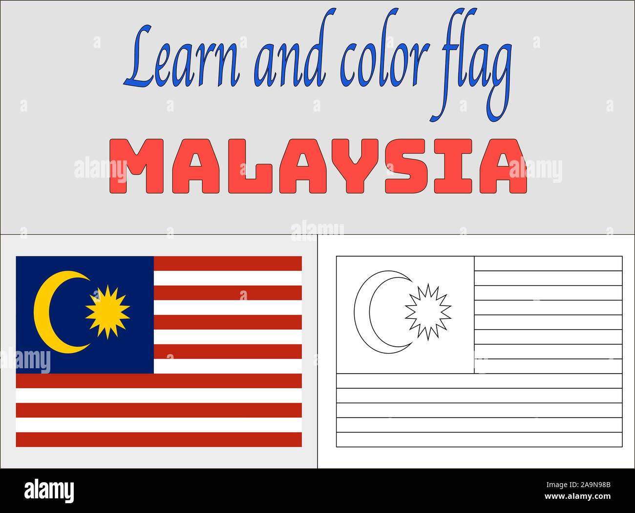 Download Asian Malaysia National Flag Coloring Book Pages For Education And Learning Original Colors Proportion Vector Illustration Countries Set Stock Vector Image Art Alamy