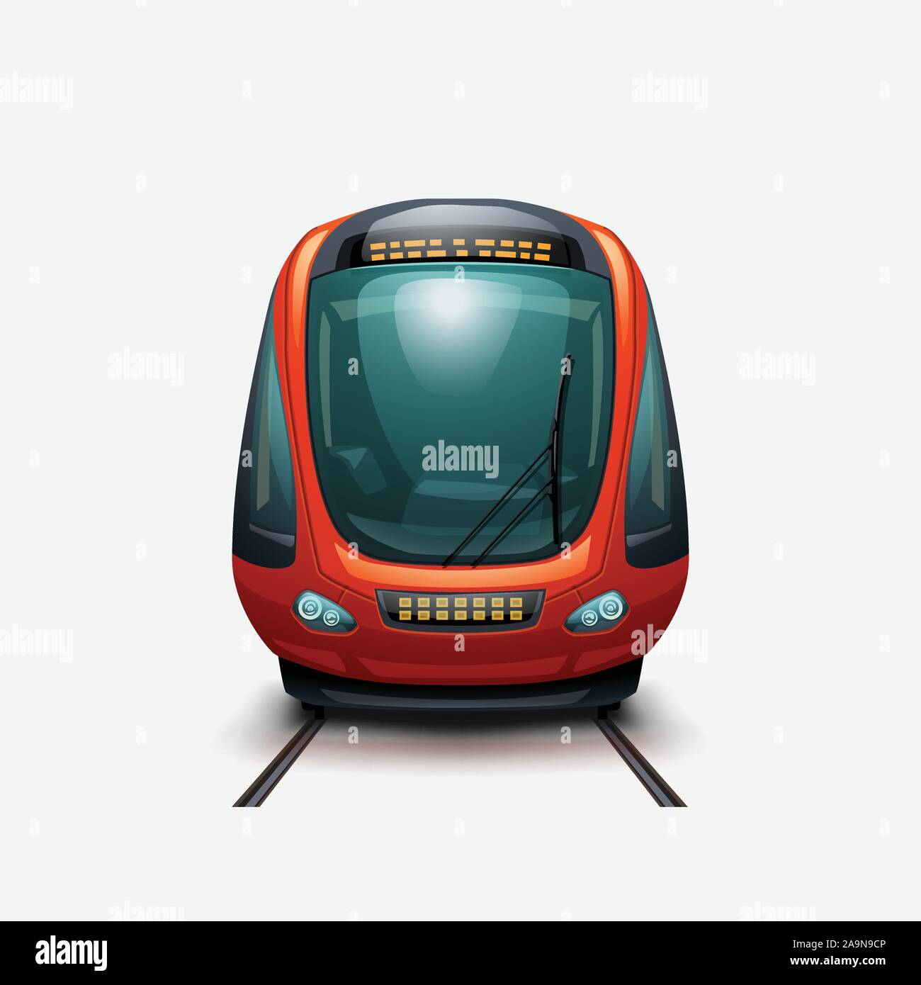 Modern Electric Train Front View Stock Vector Art