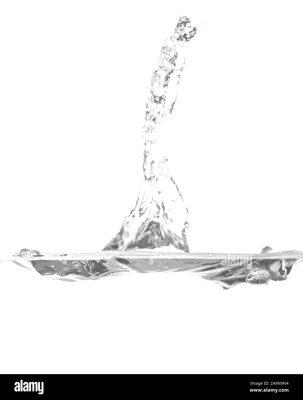 Water splash and drop on white background Stock Photo