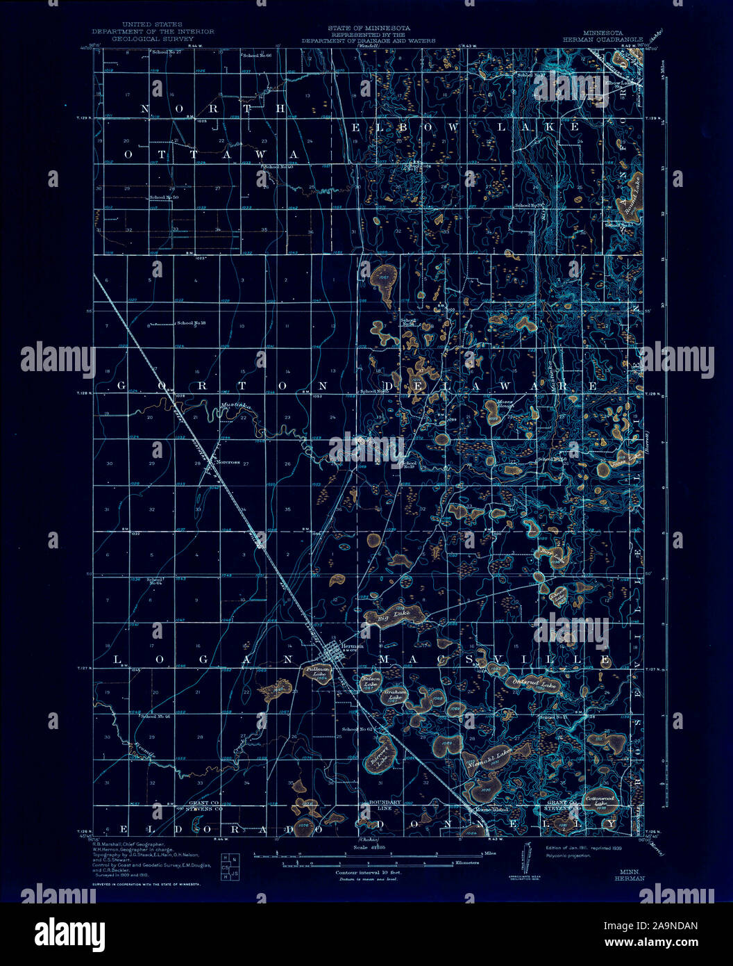 Minnesota map 1911 hires stock photography and images Alamy