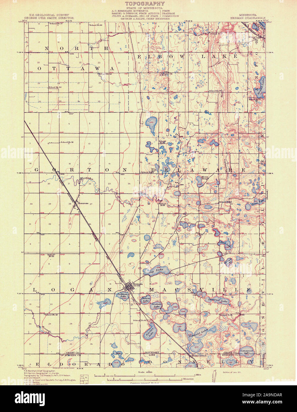 Minnesota map 1911 hires stock photography and images Alamy
