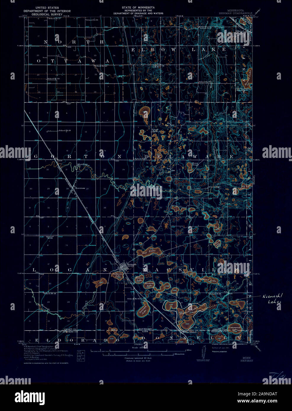 Minnesota map 1911 hires stock photography and images Alamy