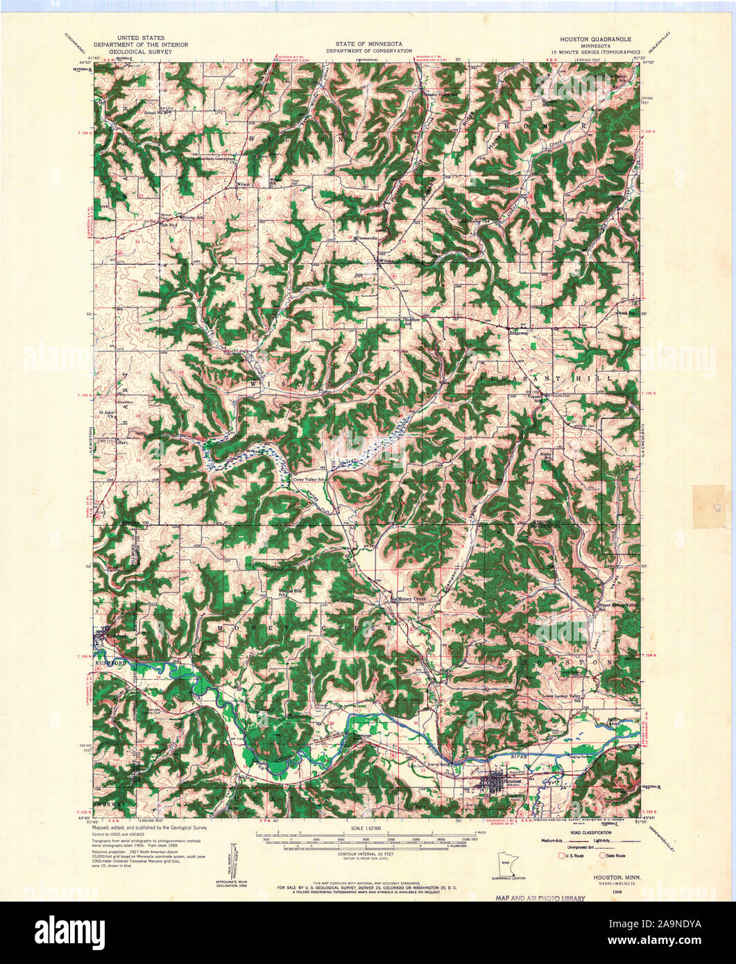 Map of houston minnesota hires stock photography and images Alamy