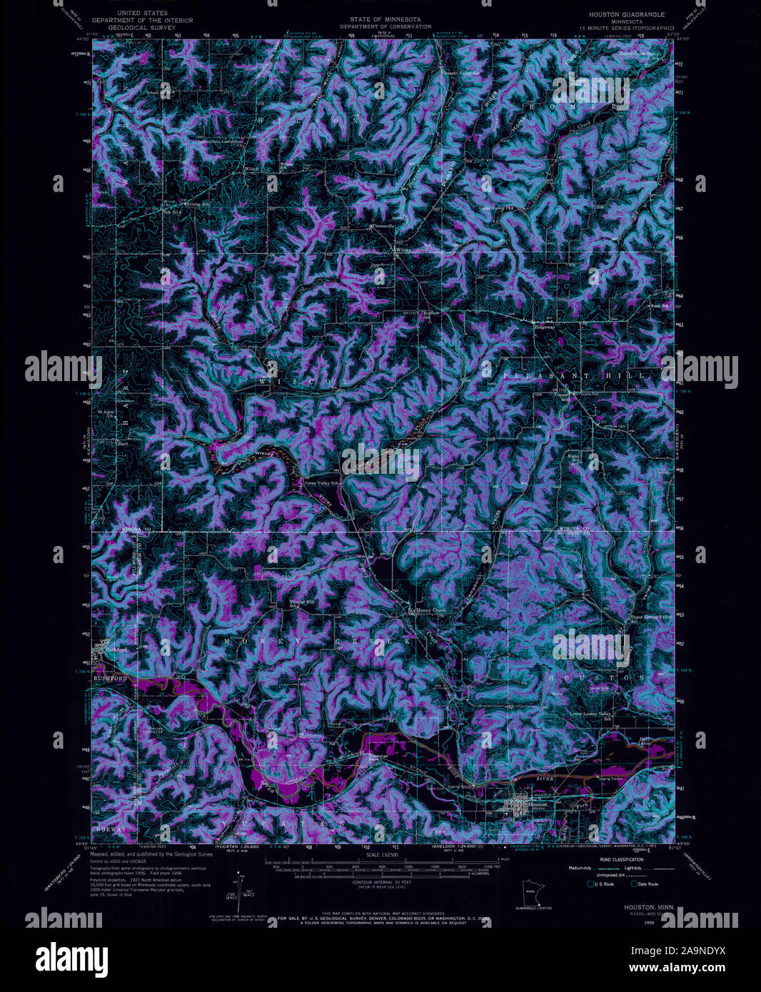 Map of houston minnesota hires stock photography and images Alamy