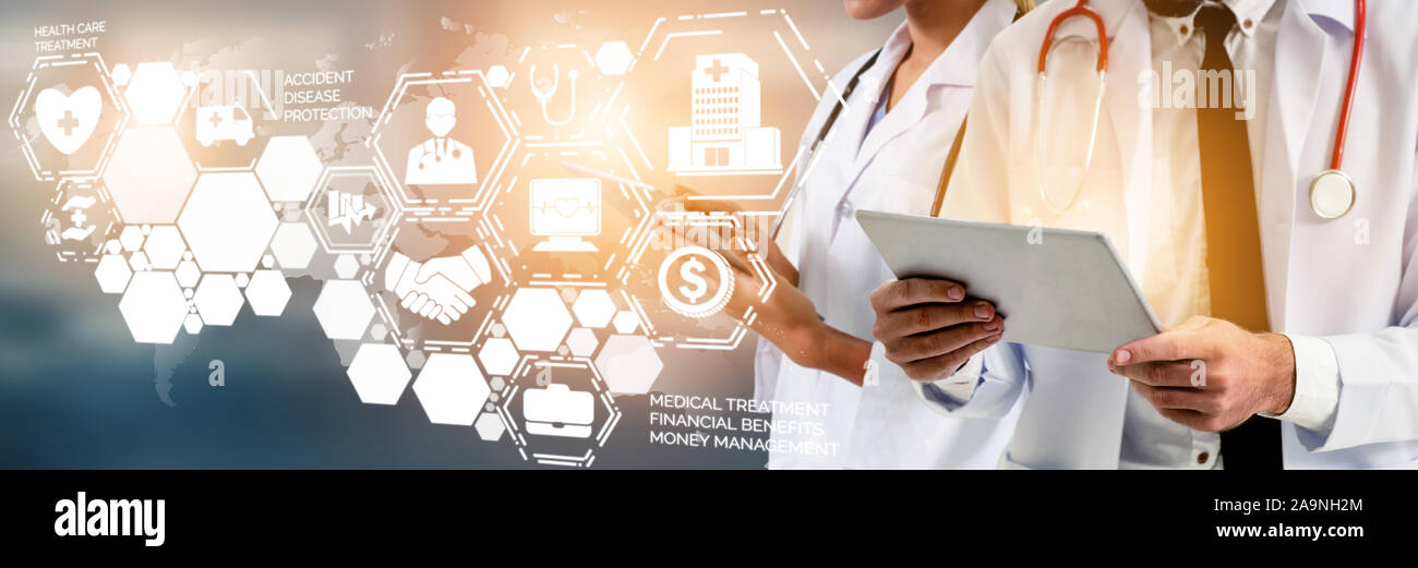 Medical Healthcare Concept Doctor In Hospital With Digital