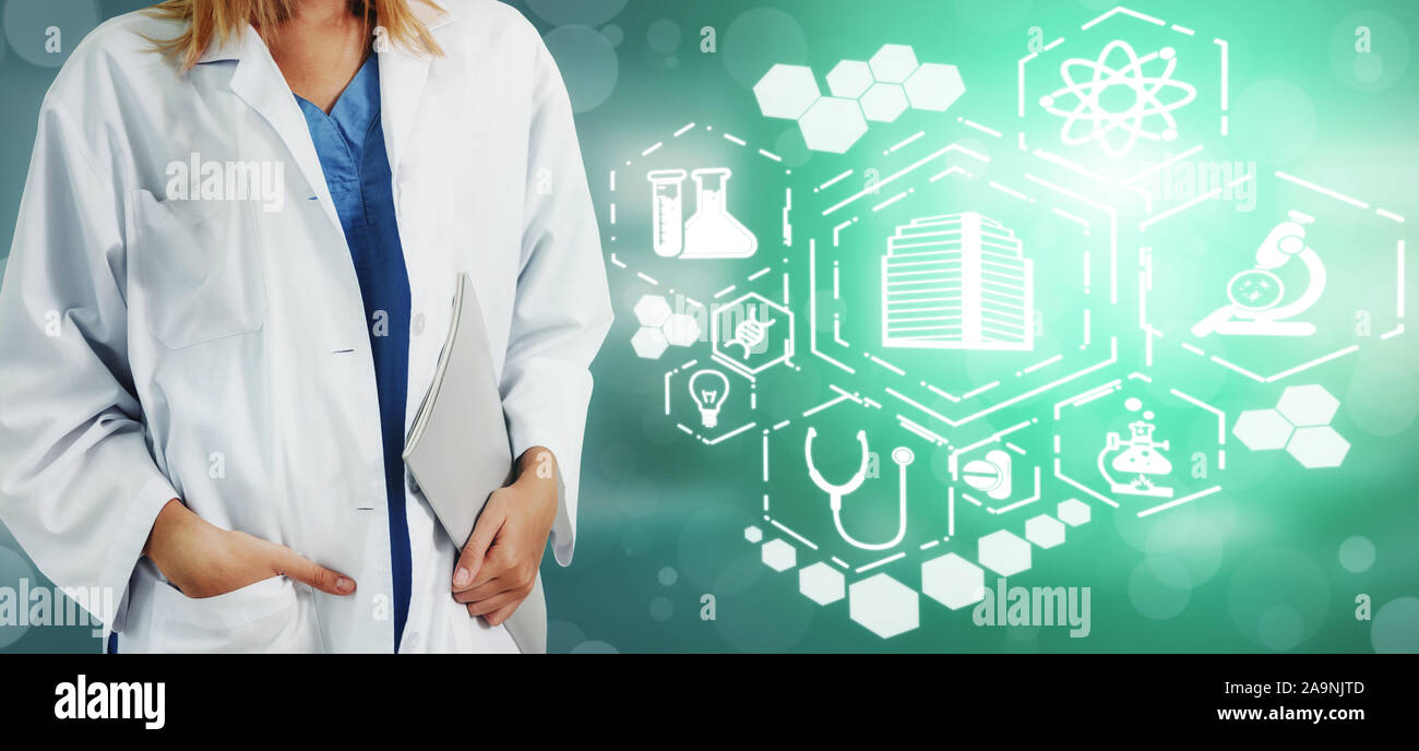 Medical Healthcare Concept Doctor In Hospital With Digital
