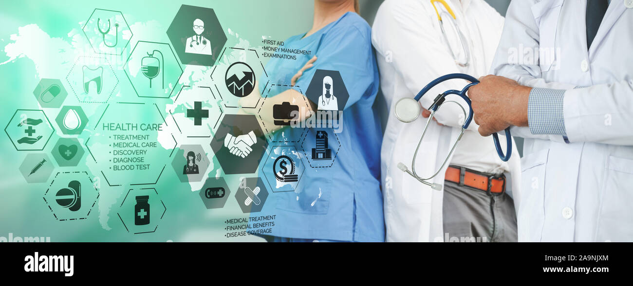 Medical Healthcare Concept Doctor In Hospital With Digital