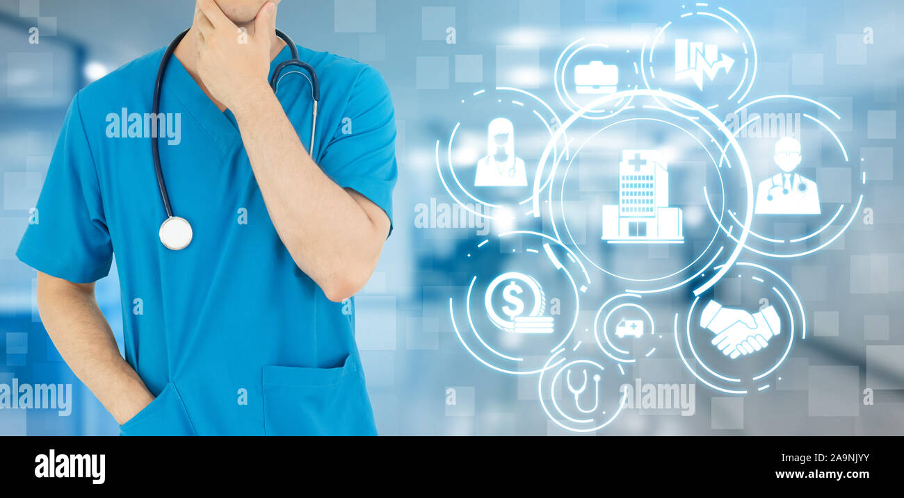 Medical Healthcare Concept Doctor In Hospital With Digital