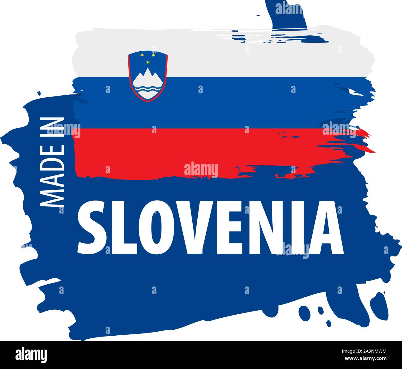 Slovenia flag, vector illustration on a white background Stock Vector ...