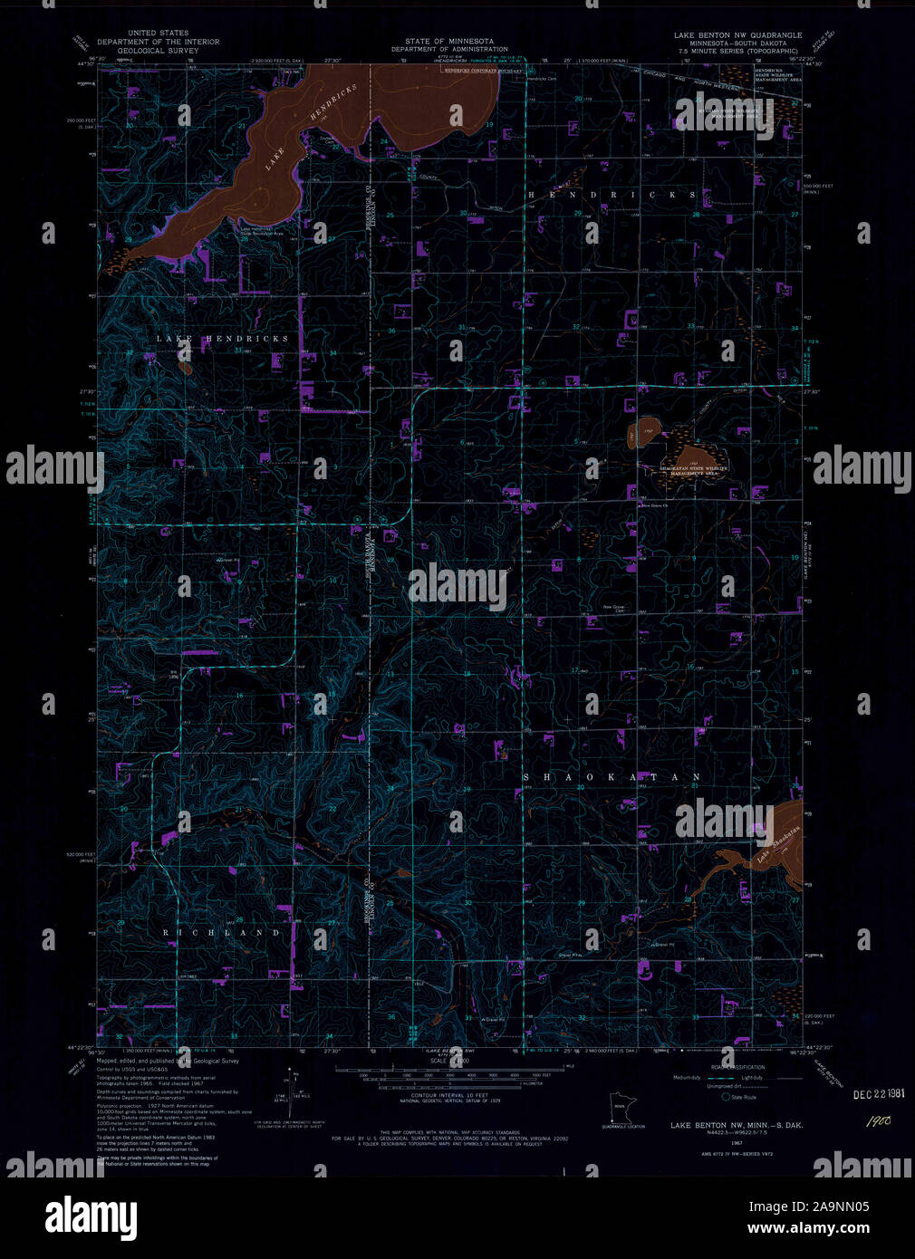 Map of lake benton hires stock photography and images Alamy