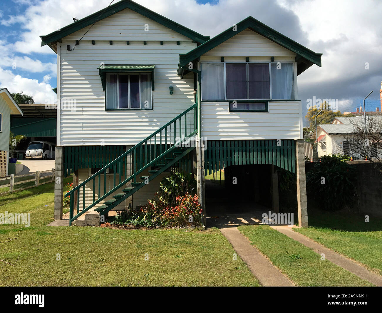 Urban house in rural town of Gympie, Queensland, Australia Stock Photo