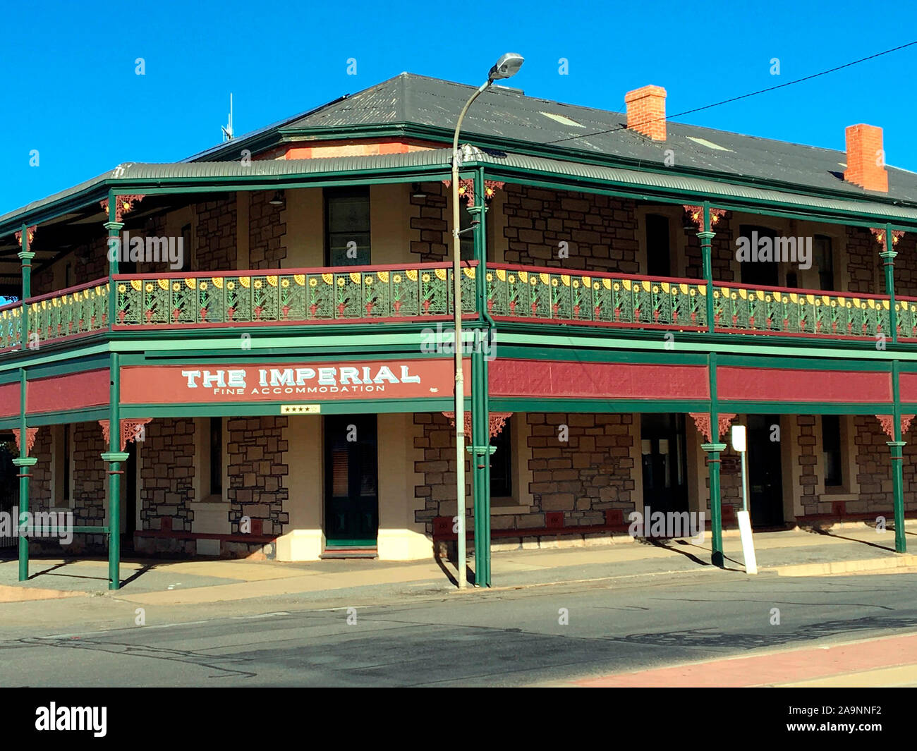 Imperial Hotel in Broken Hill, Outback NSW . The original built in 1885.  was cut up and transported to Chloride Street in three sections in 1906.. Stock Photo
