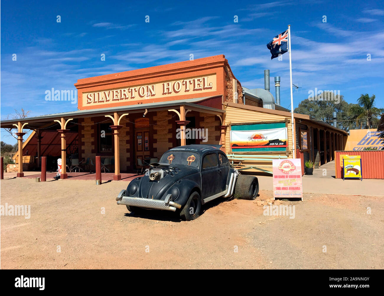 The old Silverton pub near Broken Hill. NSW  The original built in 1884 burnt down. Stock Photo