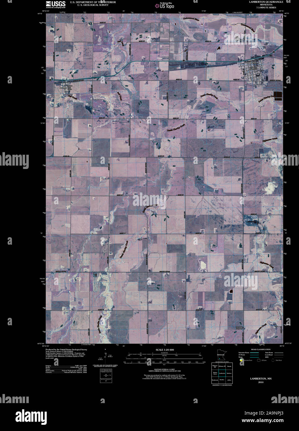 Map of lamberton minnesota hires stock photography and images Alamy
