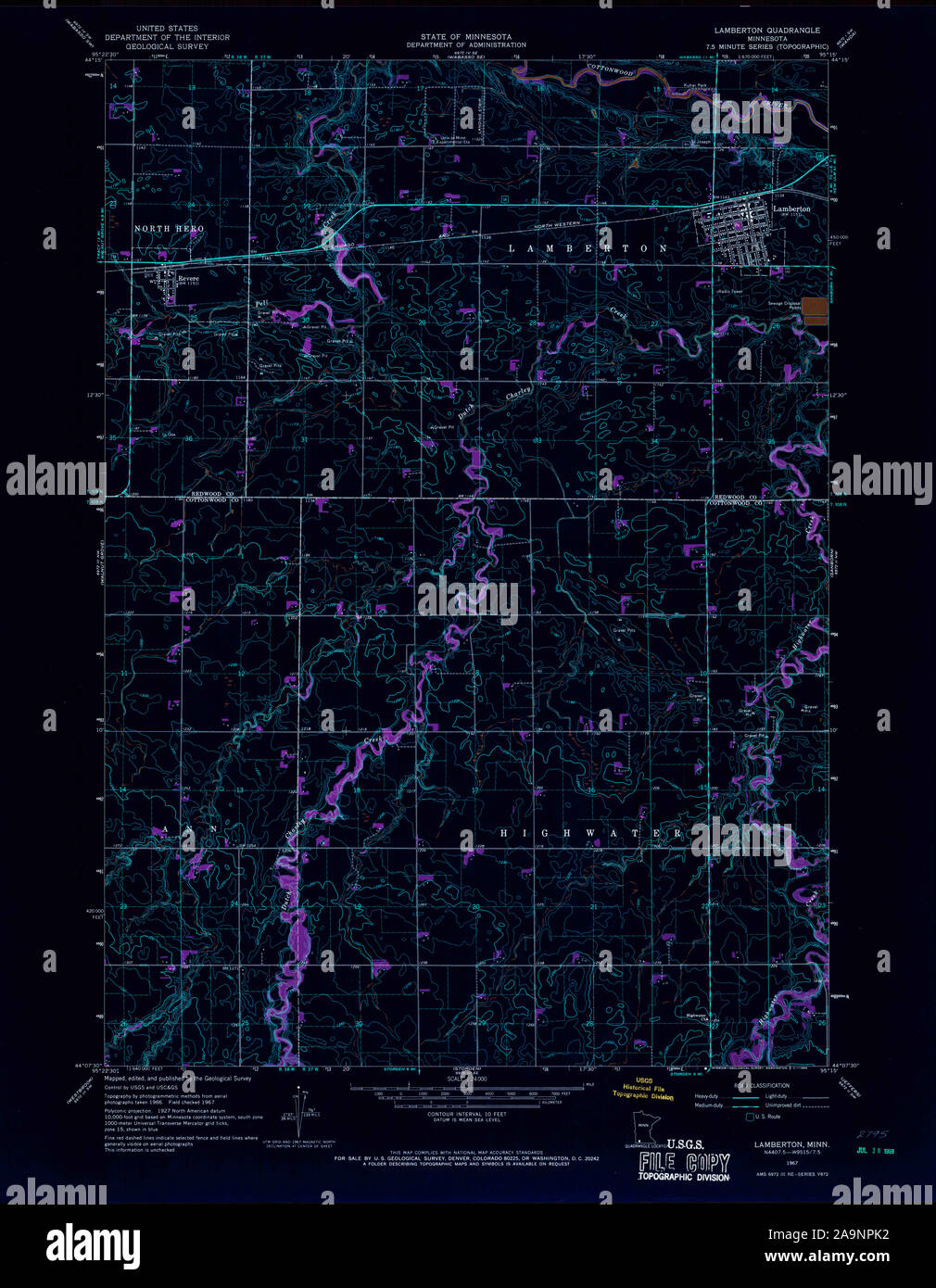 Map of lamberton minnesota hires stock photography and images Alamy
