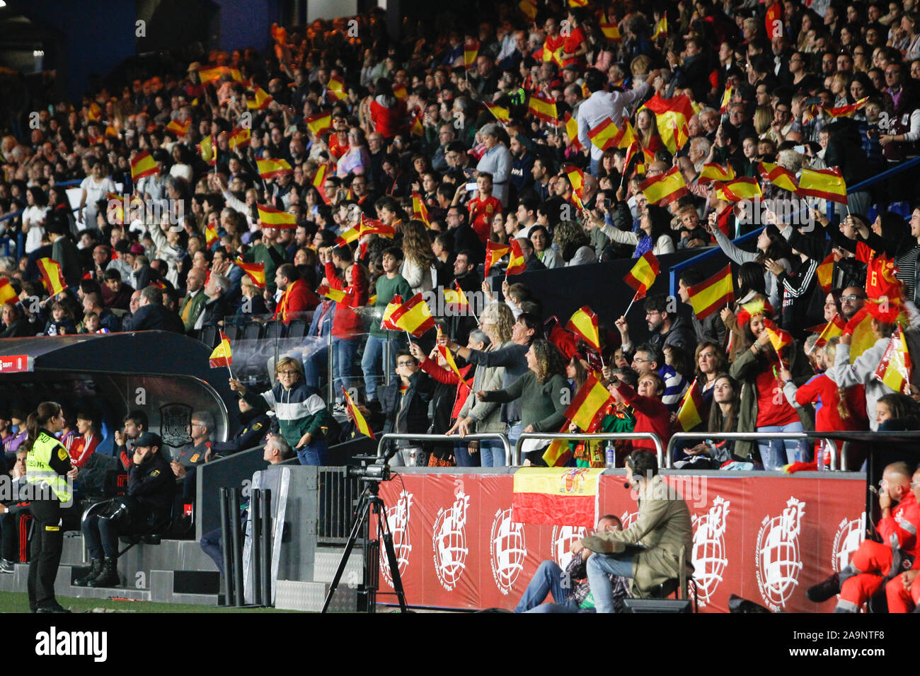Coruna, Spain.Football fans in Spain Azerbaiyán on their UEFA's Women's Euro 2021 in Riazor