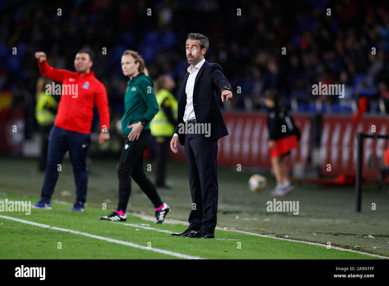 Coruna, Spain.Jorge Vilda, Spain women's soccer coach at Riazor stadium ...